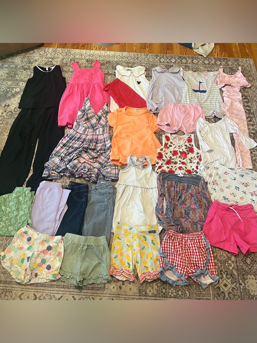 Girls Assorted Summer Clothing Lot - Pinks, Coral, White, Floral